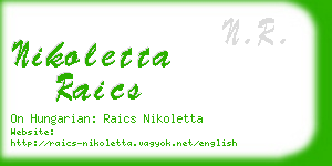 nikoletta raics business card